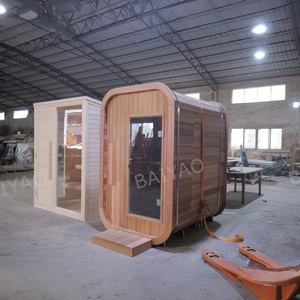 Sauna Cuadrada para Exteriores OEM, Cabina de Madera, Ducha de Vapor Seco, Sauna para 1-3 Personas con Calentador Eléctrico para Jardín o Hotel - Product Image 6