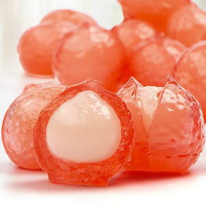 Bonbons gélifiés à la mangue pelables en gros, friandise gélifiée moelleuse et masticable, faite avec du vrai jus de fruit liquide pelable - Product Image 4