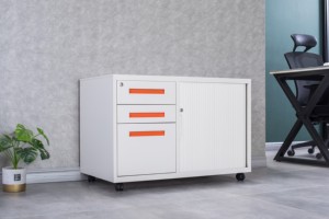 Minimalist Design Home Office Storage Unit KD Structure Steel Password-protected Mobile Cabinet with File Folder and Hanger <b>Desk</b> - Product Image 3