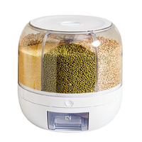 Vente chaude Distributeur de nourriture rotatif de cuisine en plastique ABS de 80L+ de capacité à 6 compartiments Boîte de rangement pliable pour riz céréales grains