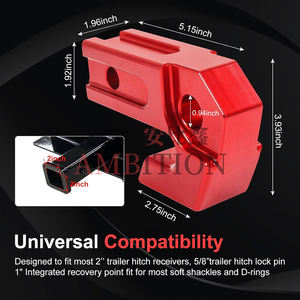 Protection de glissière de remorquage de 2 po pour <span class=keywords><strong>attelage</strong></span> de remorquage, compatible avec les anneaux en D de 3/4 po ou les manilles souples pour le remorquage et le récupération de véhicules - Product Image 2