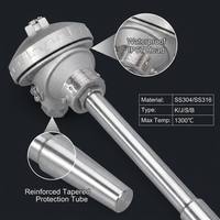 Thermocouple de type B HUADONG, capteur de haute température 1200 degrés pour four, avec fil en platine rhodium