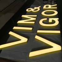 Enseignes de magasin LED à éclairage frontal en PVC, durables et élégantes pour les commerces de détail et les bureaux