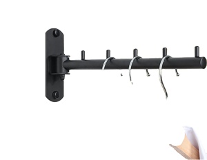Folding Clothes Hanger Stainless Steel Rotating Clothes Hanger <b>Rack</b> <b>Wall</b> Mounted Folding Clothes Hanger <b>Rack</b> - Product Image 1