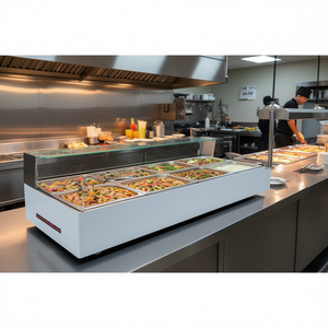 เครื่องอุ่นอาหารไฟฟ้าแบบตั้งโต๊ะเชิงพาณิชย์ ขนาด 8x8 ควอร์ต พร้อมกระจกกั้น สำหรับเครื่องจักรแปรรูปอาหาร - Product Image 2