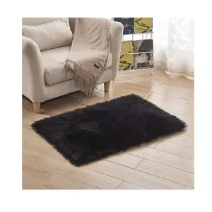 羊皮柔软长发人造澳大利亚羊毛区地毯客厅地板套装豪华人造毛皮地毯和地毯