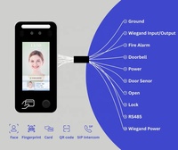 Terminal de Control de Acceso con Reconocimiento Facial Biométrico IA de 4.3'', Lector de Huellas Dactilares y Tarjetas RFID, Compatible con Protocolo Wiegand RS485