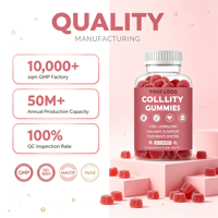 Gummies de Collagène Hydrolysé Soutien Cutané Vitamines Beauté Saveur Fraise 60 unités OEM Vente en Gros Marque Privée Complément Alimentaire
