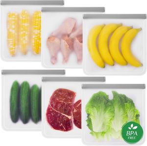 Reusable Food Storage Bags | BPA Free <b>Freezer</b> Bags (8 Gallon Bags + 8 Leakproof Sandwich Bags + 8 Food Grade Snack Bags) - Product Image 5