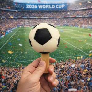 Glace en forme de ballon de football 3D Coupe du <span class=keywords><strong>Monde</strong></span>, saveur biscuit au lait, emballée individuellement et en sachet, dessert fantaisie - Product Image 1