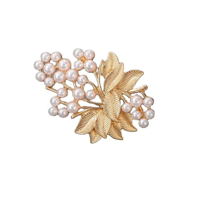 Luxury Pearl Stone Big Flowers Joint Ring for Women 2022 New Gold Color Alloy Metal Leaf Party Jewelry