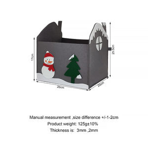 Bolsas de Tela para Jardín Ecológicas y Duraderas con Logotipo Navideño Personalizado, Cesta de Fieltro para Patatas, para Regalos y Empaque - Product Image 4