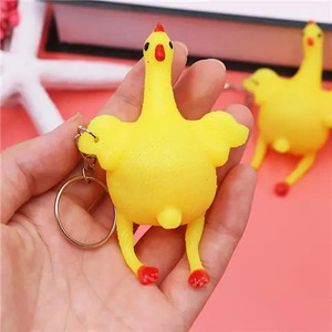 Jouet à presser amusant en forme de poules pondant des œufs, porte-clés anti-stress, jouet de décompression, <span class=keywords><strong>blagues</strong></span> de fête, farces, boules en TPR unisexe - Product Image 5
