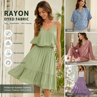 Tissu en rayonne Challis 100% rayonne, tissé uni, respirant et léger, idéal pour les robes d'été pour filles musulmanes (30S, 45S)