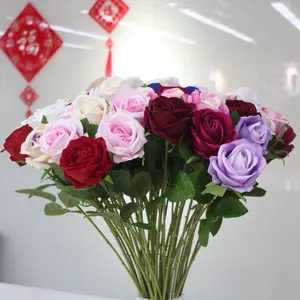 Wholesale Artificial Roses Flowers Modern Design Flower Artificial Rose Supplier Artificial Single Rose For Wedding Decoration