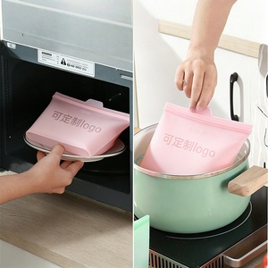 Saco Reutilizável de Silicone de Grau Alimentício Personalizável e Durável com Fecho Zip para Armazenamento na Cozinha, <span class=keywords><strong>Freezer</strong></span> e Lava-Louças - Product Image 3