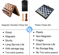 Meilleure Vente Jeu d'Échecs Magnétique en Bois de Haute Qualité avec Échiquier Pliant Vente en Gros Jouet Traditionnel pour Jeux d'Adultes et Bébés