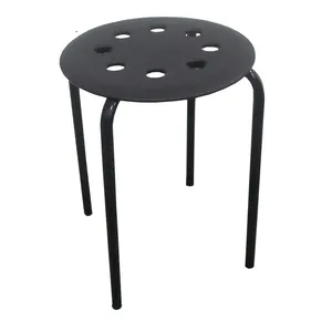 Cheap round plastic stools stacking stools with metal frame wholesale