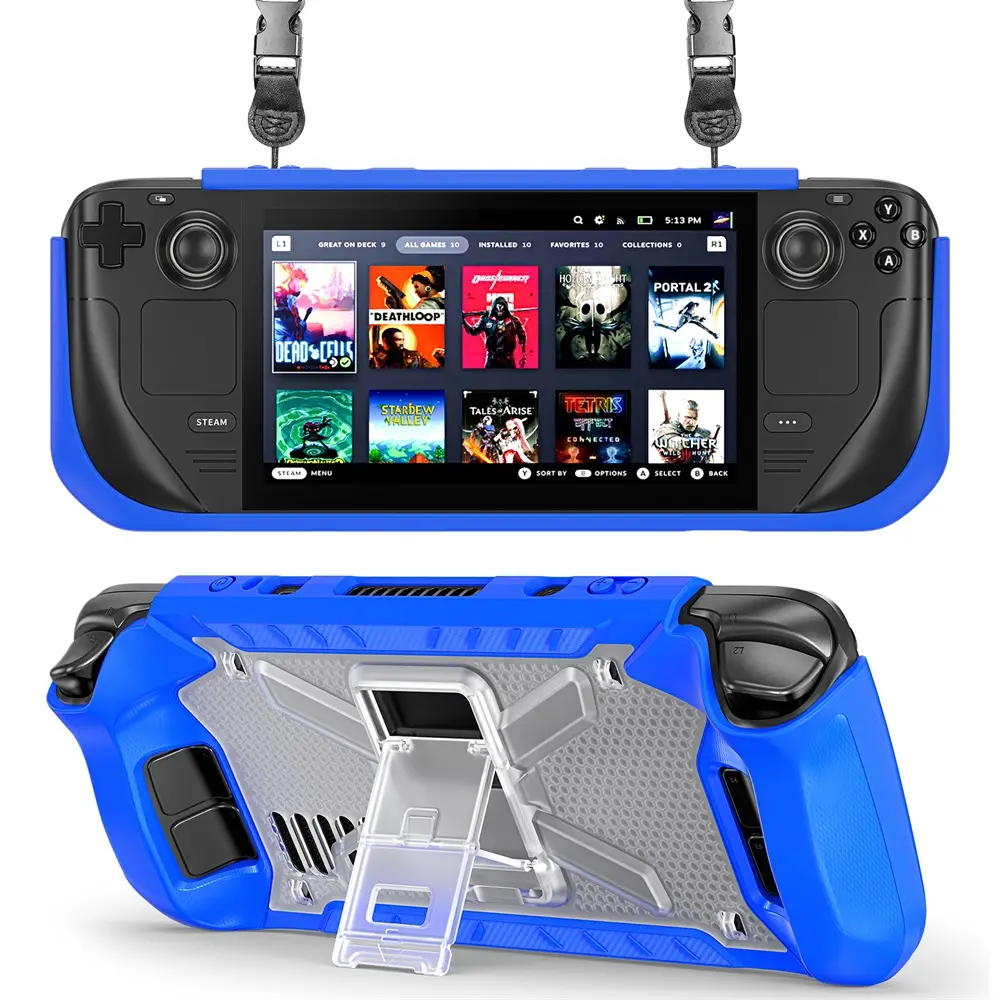 Hot fashionable stand heat dissipation PC case for Steam deck handheld device protective case with shoulder strap