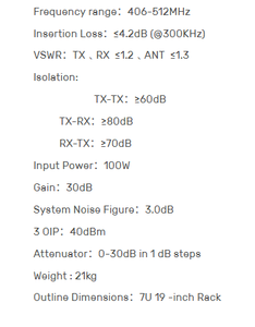 เครื่องรวมสัญญาณ UHF TX/<span class=keywords><strong>RX</strong></span> 3 ช่อง 406-512MHz 100W 7U 19 นิ้ว สำหรับระบบรีพีทเตอร์วิทยุสื่อสารสองทาง - Product Image 5