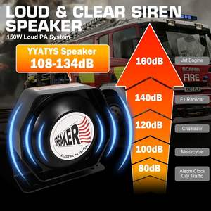 Sistem Sirine Kendaraan Darurat Plastik 150W 108-134dB Sirine Mobil Pemadam Kebakaran/Polisi Mode Yelp/Wail/Hi-Lo Tahan Air IP67 2-Arah - Product Image 3