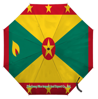 Paraguas plegable con bandera de Barbados, apertura y cierre automático, compacto, portátil, grande, para protección contra la lluvia, resistente al viento