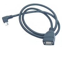 Alta calidad OTG V8 ángulo recto macho Micro USB 5 pines a cable USB hembra