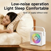 Ventilateur humidificateur silencieux de bureau avec lumière LED réglable, batterie rechargeable, USB, utilisation extérieure, brumisateur personnel, veilleuse pour chambre à coucher