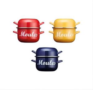 Chinese Professional Manufacturer Custom Pattern Enamel Cast Iron Seafood <strong>Mussels</strong> Deep <strong>Pot</strong> for Restaurant - Product Image 6