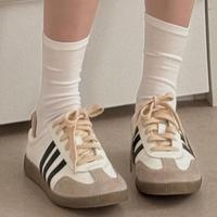 Chaussettes basses invisibles mi-mollet légères à bord roulé sans couture, couleur unie blanche, pour femmes et étudiantes