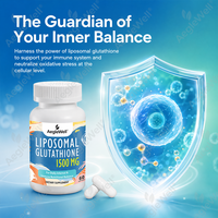 Complément Antioxydant Liposomal de Glutathion AegleWell 1500mg en Gélules Molles Marque Blanche pour la Beauté de la Peau, le Soutien Immunitaire et la Détoxification