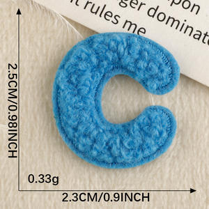 Vente chaude petite taille fer sur multicolore Chenille lettre patchs pour serviette alphabet broderie vêtements - Product Image 3