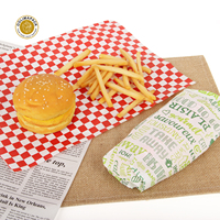 Papier d'aluminium imprimé en couleur PE, papier d'aluminium avec dos en papier, papier d'emballage conçu sur mesure pour les hamburgers