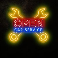 Enseigne au néon LED personnalisée à intensité variable pour le changement d'huile, service automobile, logo d'entreprise, design de magasin, décoration de garage automobile, enseigne au néon LED personnalisée