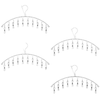 Séchoir à linge en acier inoxydable 201 avec 10 pinces, étendoir multi-prises anti-rouille pour sous-vêtements et chaussettes