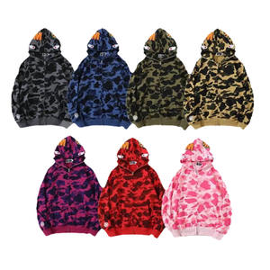 Sweat à capuche zippé brodé 3D avec tête de singe requin BA, coupe régulière, camouflage, pour dropshipping transfrontalier CIHUI - Product Image 6