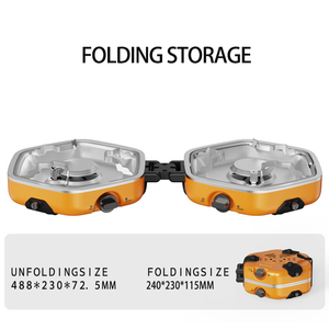 Ngoài trời đôi <span class=keywords><strong>Burner</strong></span> 2500W <span class=keywords><strong>Propane</strong></span> butan Bếp gas cắm trại di động vỏ gấp bếp - Product Image 5