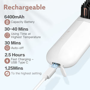 Mini <span class=keywords><strong>cepillo</strong></span> eléctrico inalámbrico recargable Usb de iones negativos portátil, alisador de pelo inalámbrico, peine sustituto para <span class=keywords><strong>Tymo</strong></span> - Product Image 4