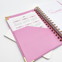 Agenda Semanal Personalizada de Alta Calidad con Tapa Blanda Rosa, Agenda Semanal Espiral