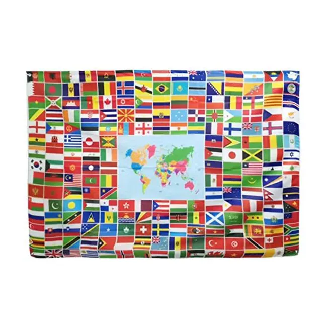 Bandiere nazionali a buon mercato all'ingrosso 3x5 Ft stampa bandiera in poliestere tutti i paesi