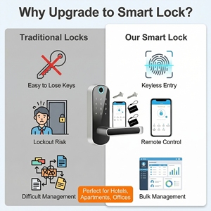 Cerradura Inteligente TTLock Tuya <span class=keywords><strong>para</strong></span> Hogar Inteligente con Entrada sin Llave, Huella Dactilar y Desbloqueo con Tarjeta <span class=keywords><strong>para</strong></span> Manija de Puerta Interior - Product Image 2