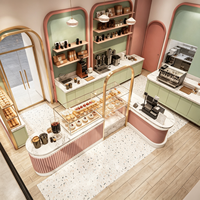 Vitrine de pâtisserie de luxe sur mesure avec éclairage LED, vitrine en verre, couleur personnalisée, facile à nettoyer, service de design d'intérieur pour toute la boutique