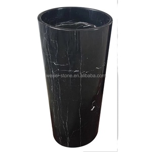 Piédestal de <span class=keywords><strong>colonne</strong></span> ronde en marbre <span class=keywords><strong>noir</strong></span> aiguisé - Product Image 1