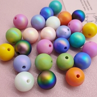 51064 Perles rondes en acrylique couleur macaron plaquées UV de haute qualité 16 mm pour la fabrication artisanale de bijoux et stylos, vente en gros