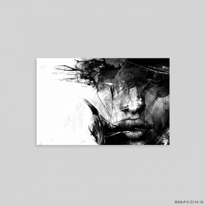 Abstract Woman <b>Canvas</b> Print: Elegant Black and White <b>Wall</b> Art,TEMPERED GLASS ART - Product Image 2