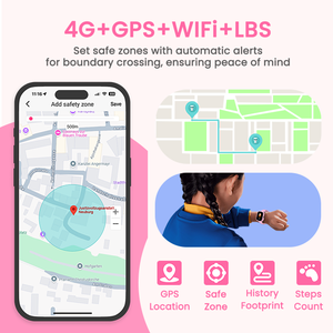 LAGENIO Fashion 4G RTOS Jam Tangan Pintar Anak Kartu SIM Kamera HD GPS LBS WIFI Pelacak Panggilan Video SOS Mode Kelas Jam Tangan Pintar untuk Anak-anak - Product Image 5