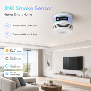 <span class=keywords><strong>Détecteur</strong></span> <span class=keywords><strong>de</strong></span> <span class=keywords><strong>fumée</strong></span> intelligent JINK compatible Matter pour la sécurité domestique, compatible Apple Home et Google Home - Product Image 1