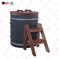 Bain de Glace en Bois pour Récupération Fitness, Bain de Glace Froid avec Refroidisseur, Sauna en Tonneau de Cèdre, Fabricant de Vapasauna, 1-2 Personnes