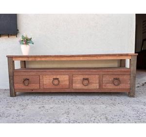 Modern Farmhouse 4-Drawer Accent <b>Cabinet</b> Wood Workbench with Metal Storage for Home Kitchen Bedroom-Dining Room Sideboard <b>Locker</b> - Product Image 1