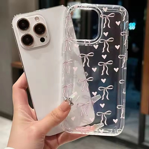 Nueva Funda Transparente con Lazo para Teléfono Móvil <span class=keywords><strong>iPhone</strong></span> 17 16 15 14 Pro Max, Antigolpes, para Chicas y Mujeres - Product Image 2